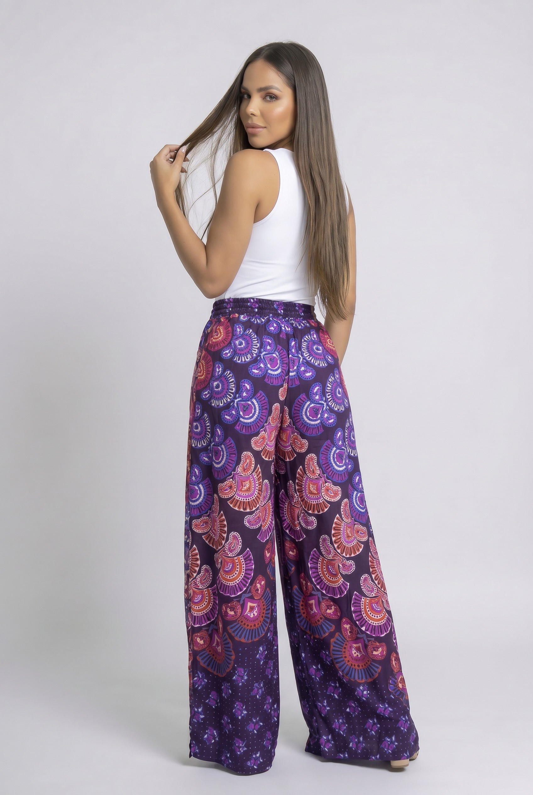 Pantalon Hippie Mariposa Morado - Seleno Shop