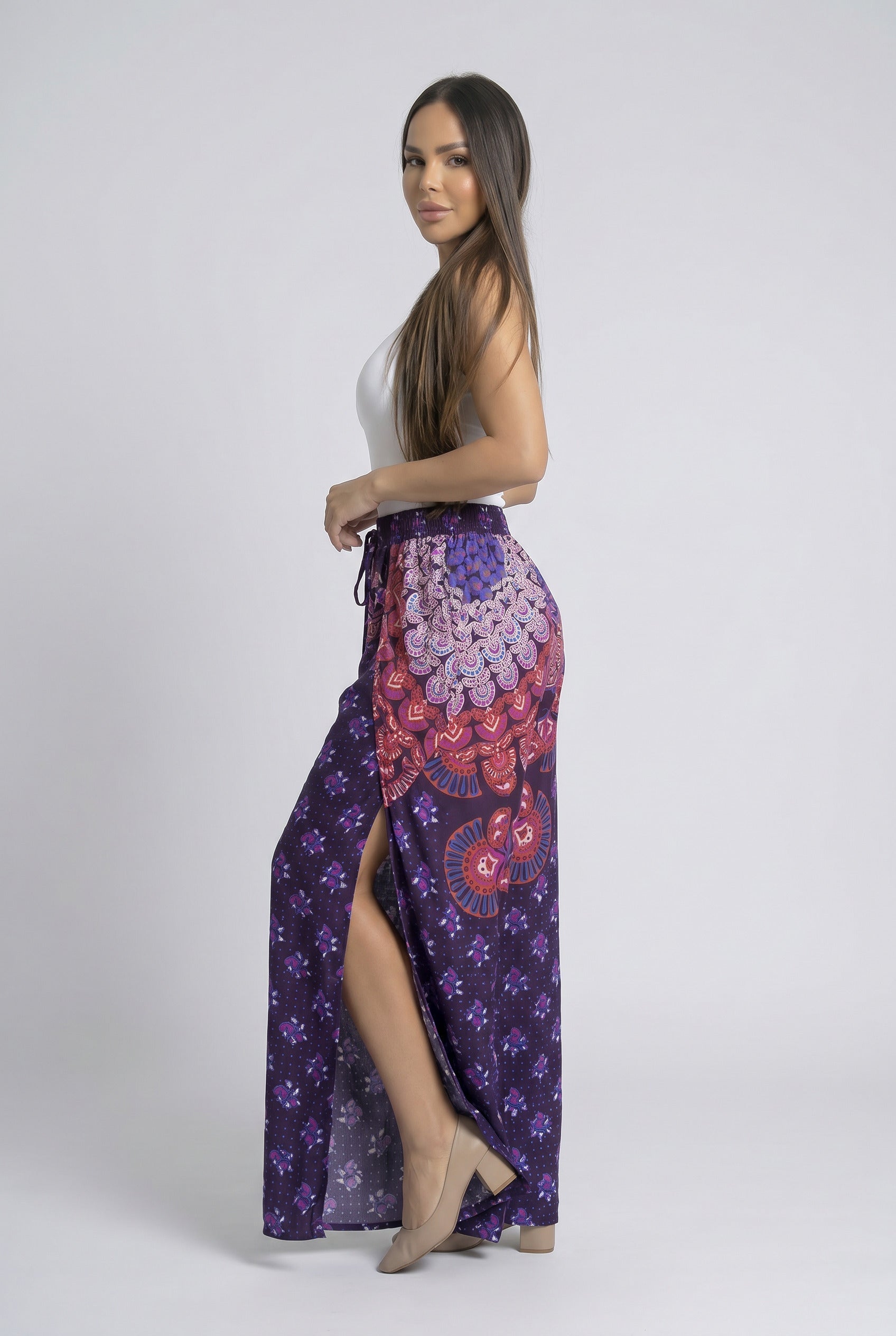 Pantalon Hippie Mariposa Morado - Seleno Shop