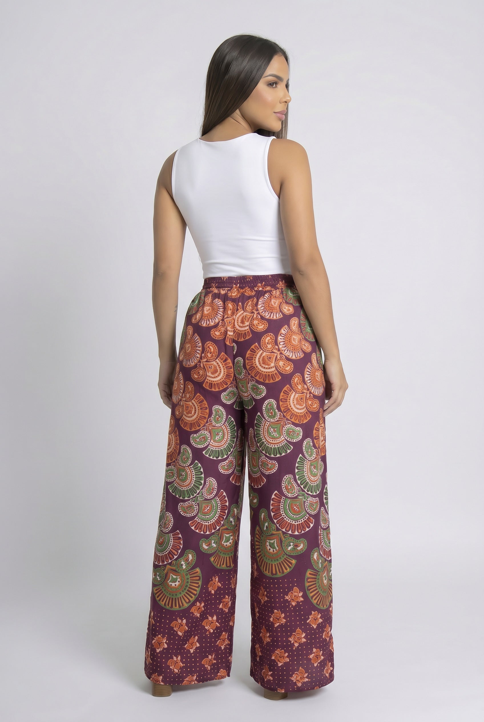 Pantalon Hippie Mariposa Vinotinto - Seleno Shop