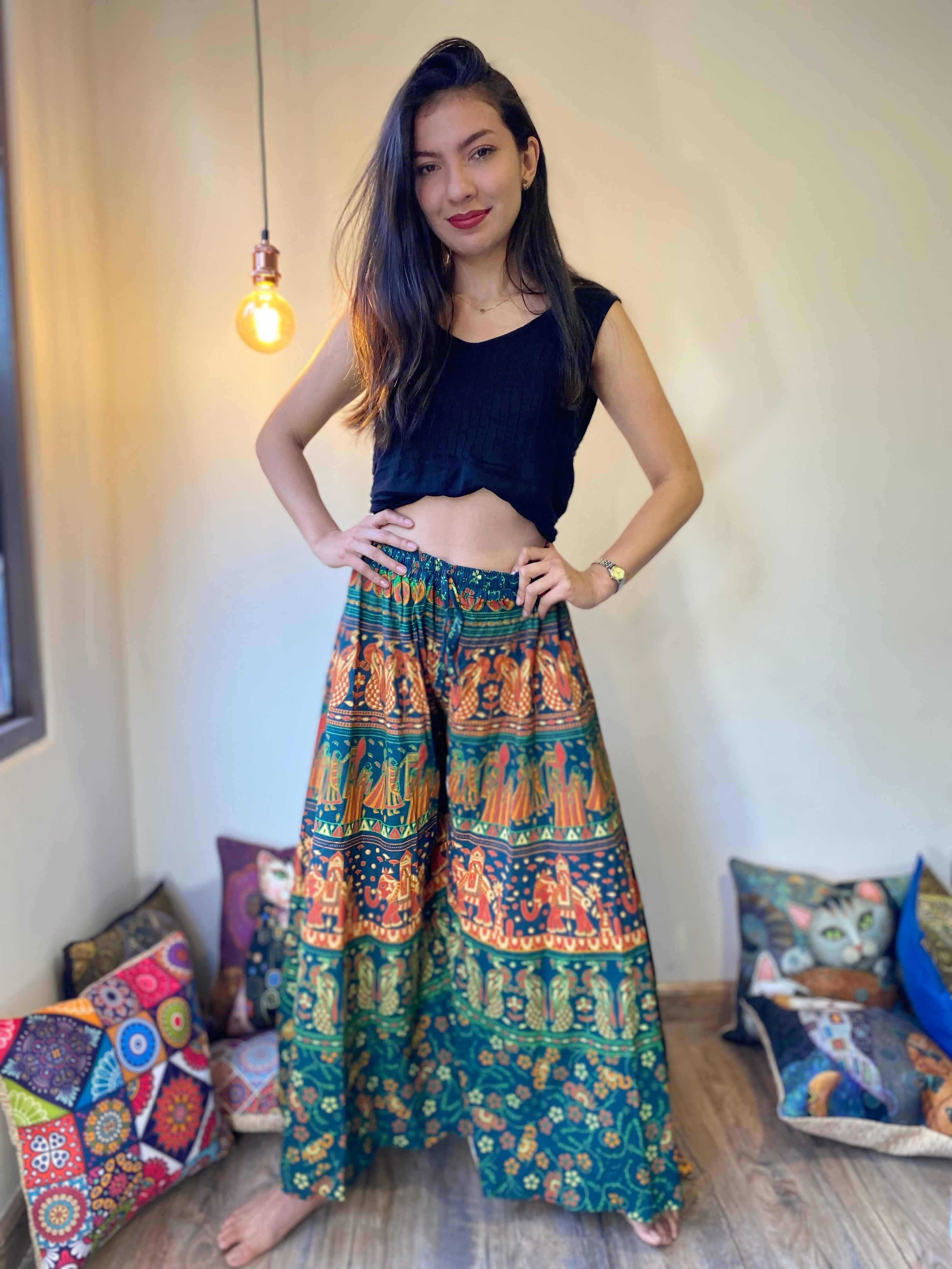 Pantalon Hippie Verde - Seleno Shop