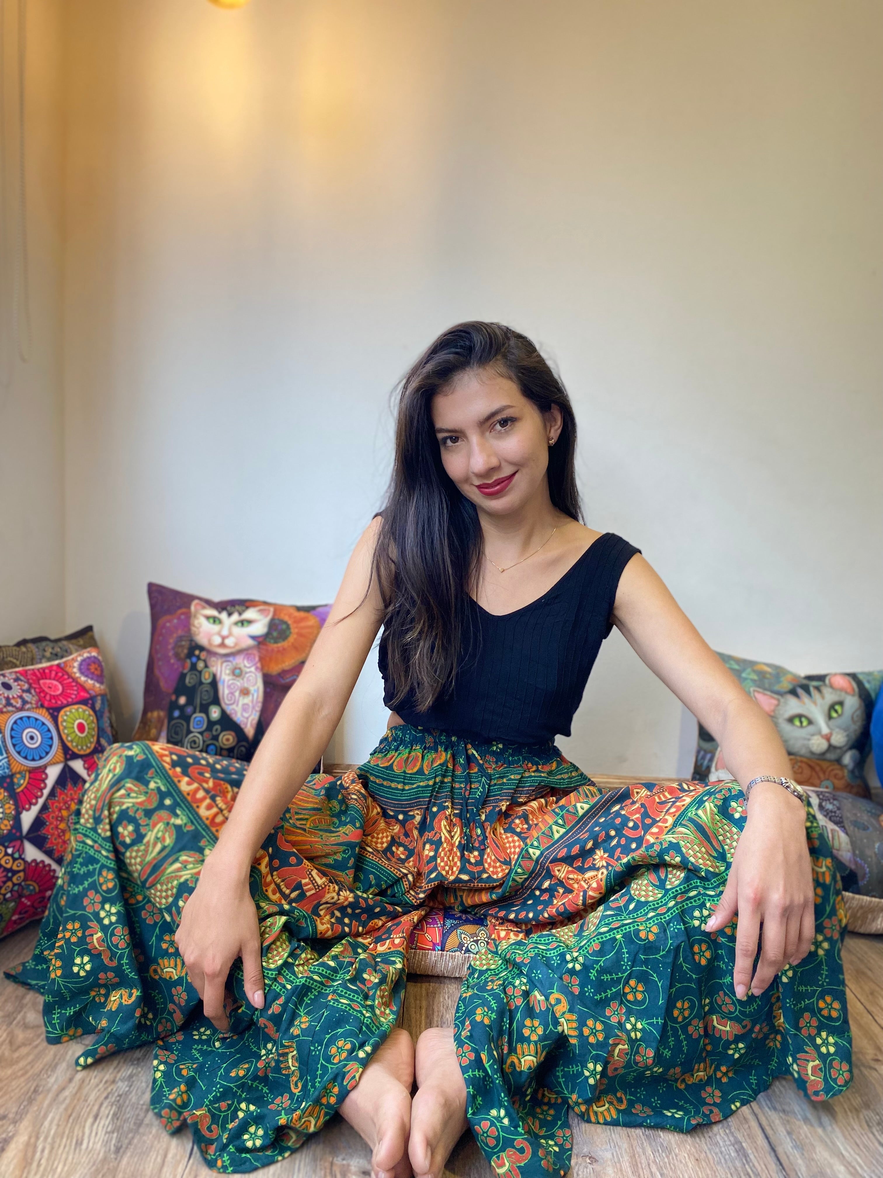 Pantalon Hippie Verde - Seleno Shop