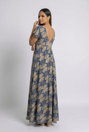 Vestido Boho Aura Azul - Seleno Shop
