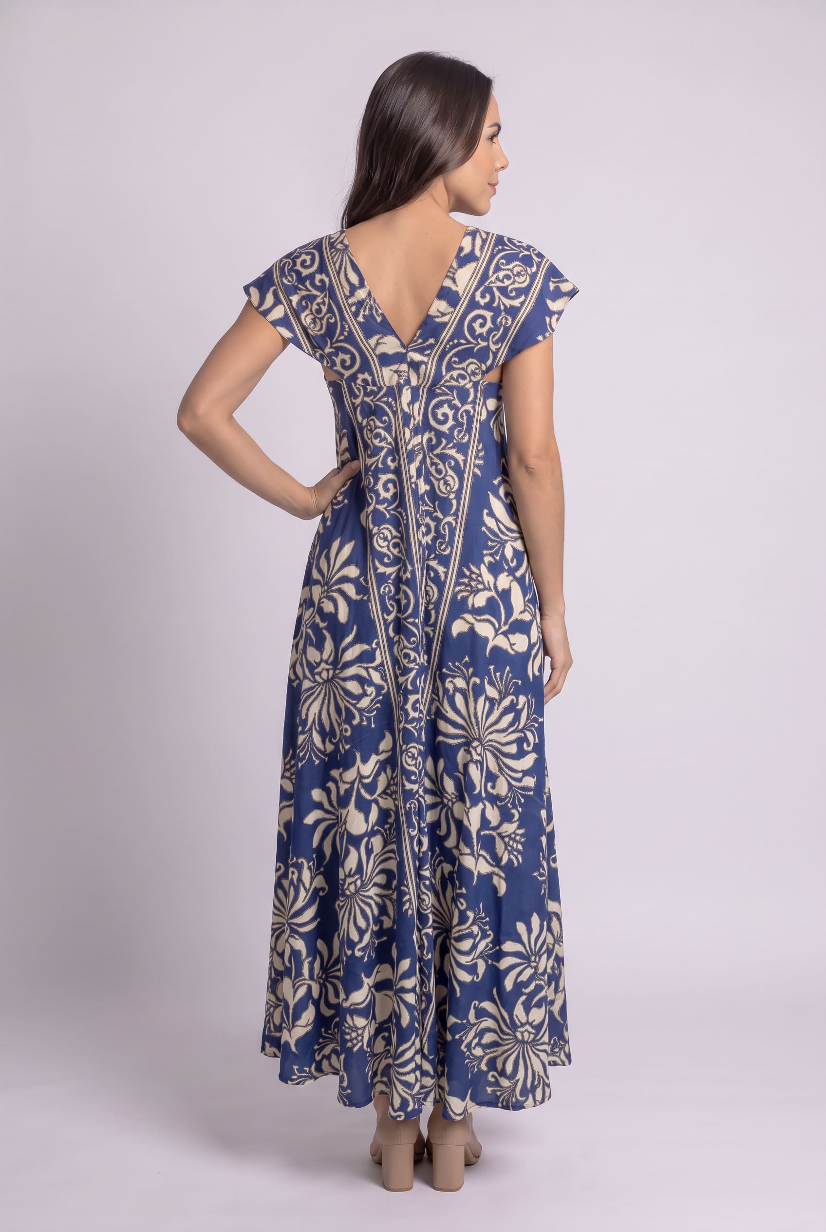 Vestido Boho Aurora Azul - Seleno Shop