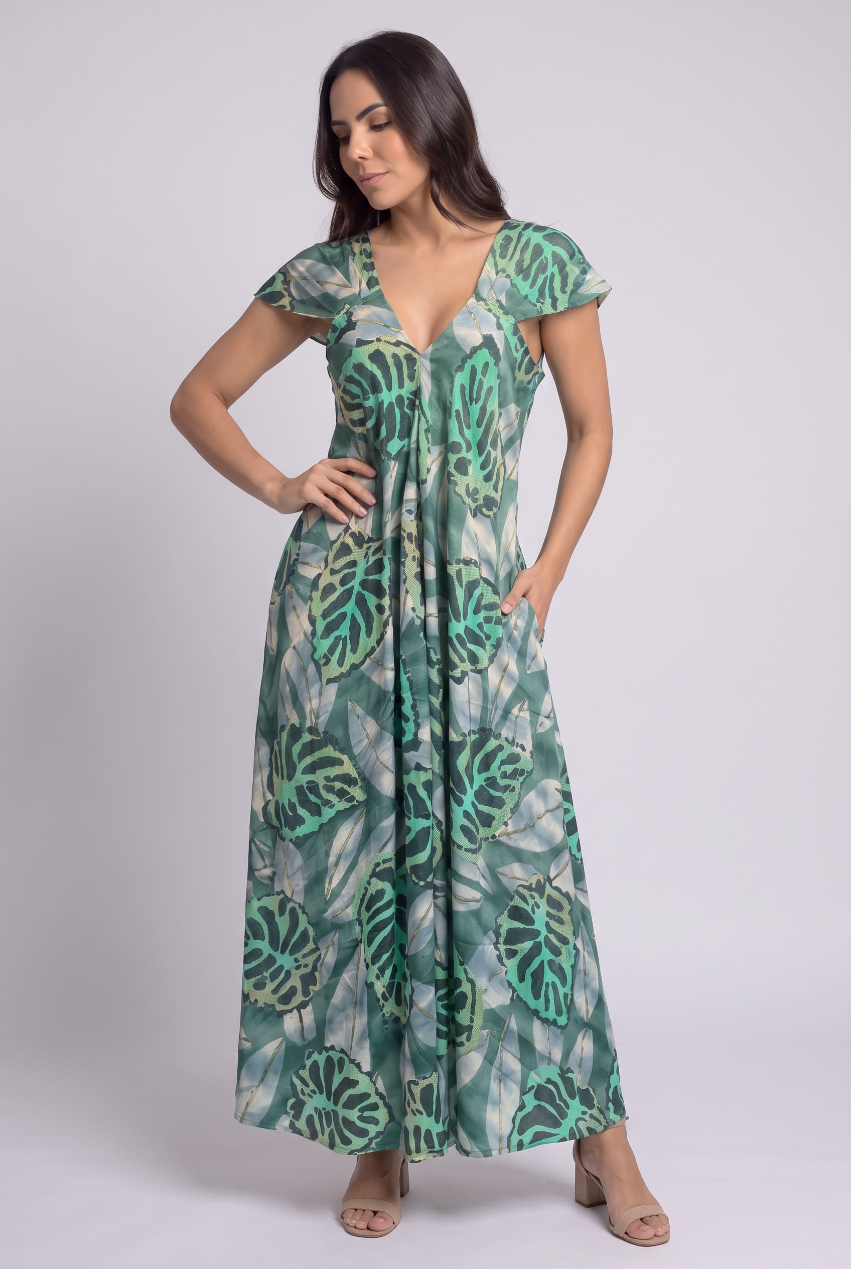 Vestido Boho Aurora Verde - Seleno Shop