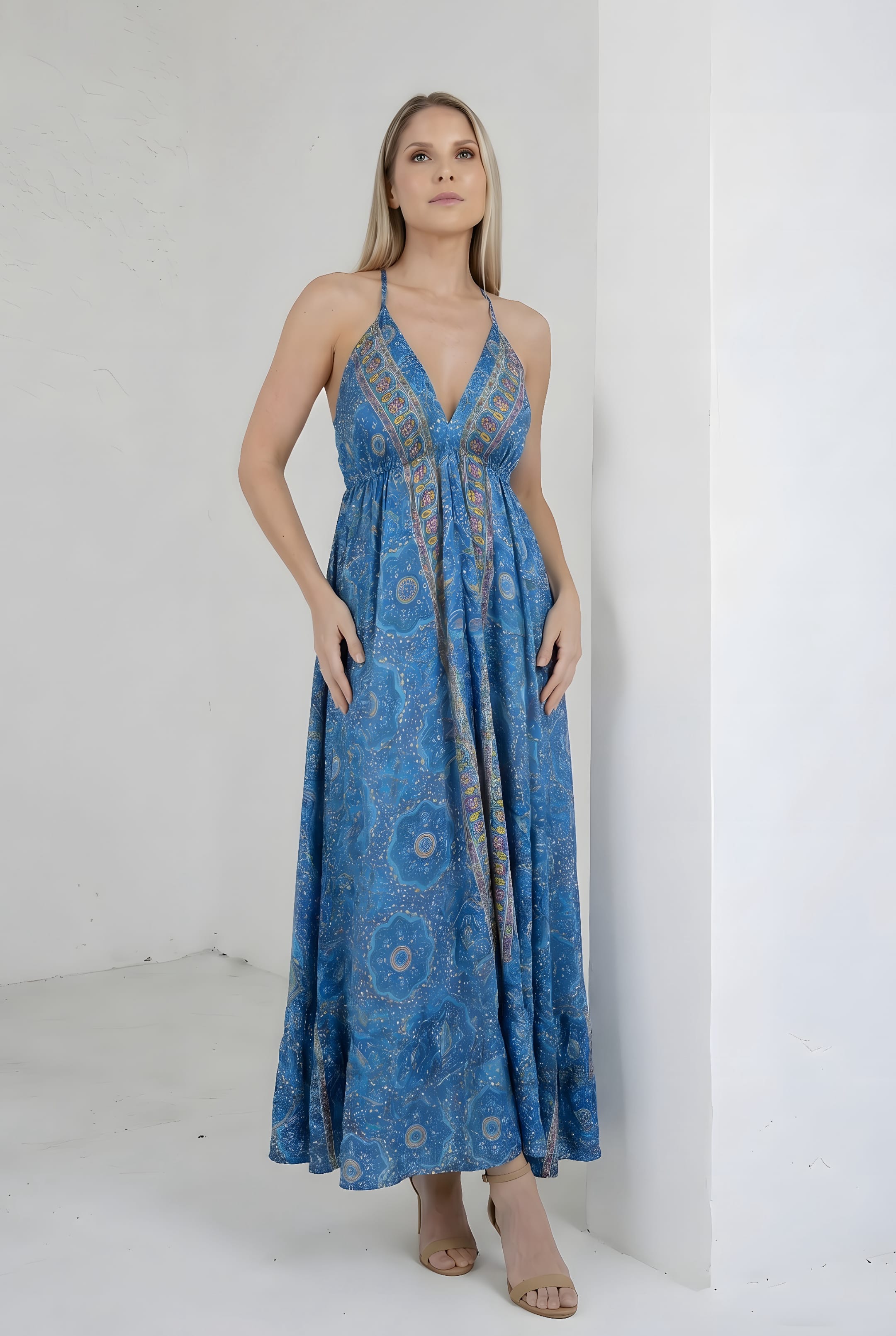 Vestido Boho Azul - Seleno Shop