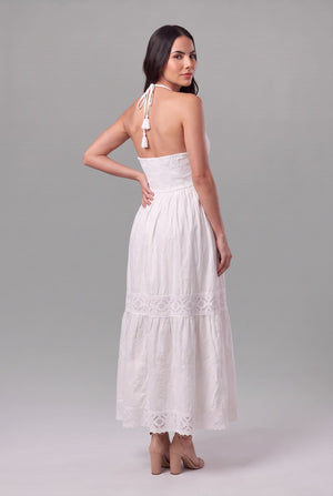 Vestido Boho Blanco Encaje - Seleno Shop