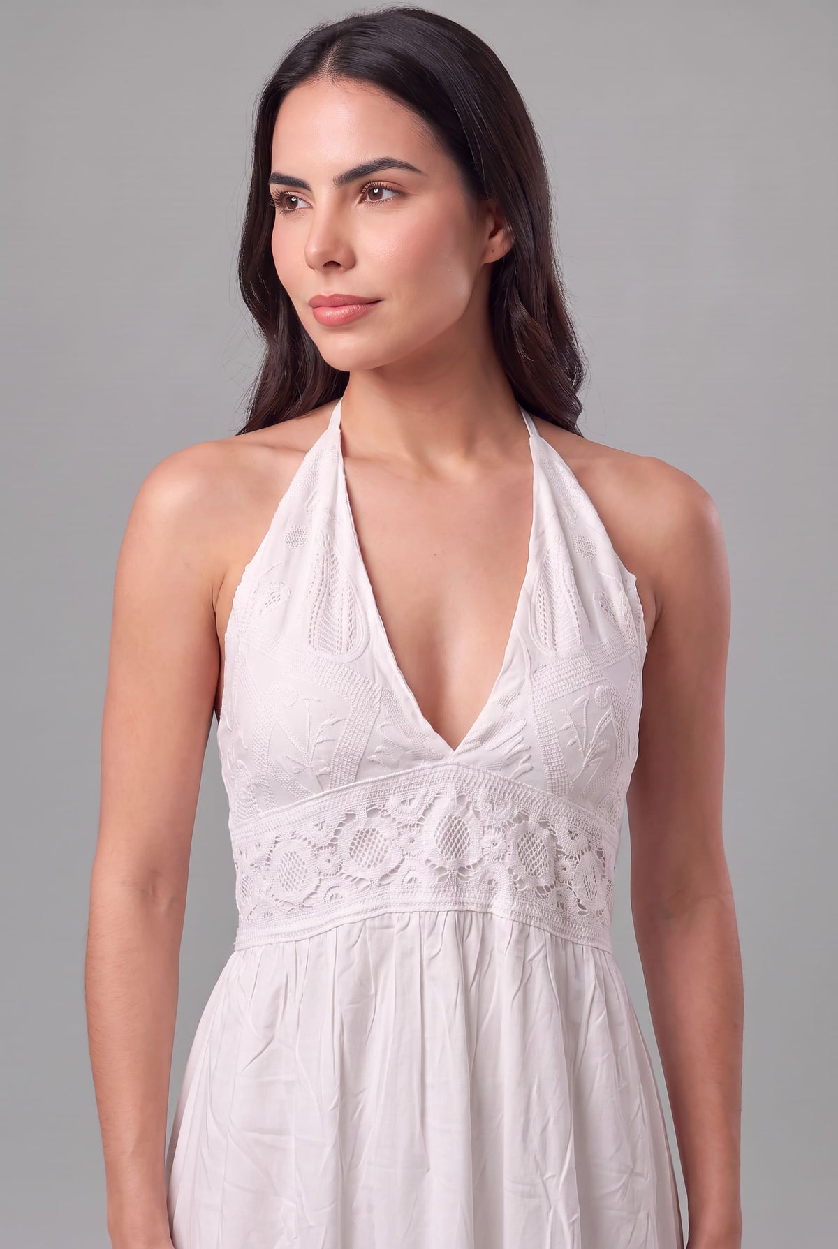 Vestido Boho Blanco Encaje - Seleno Shop