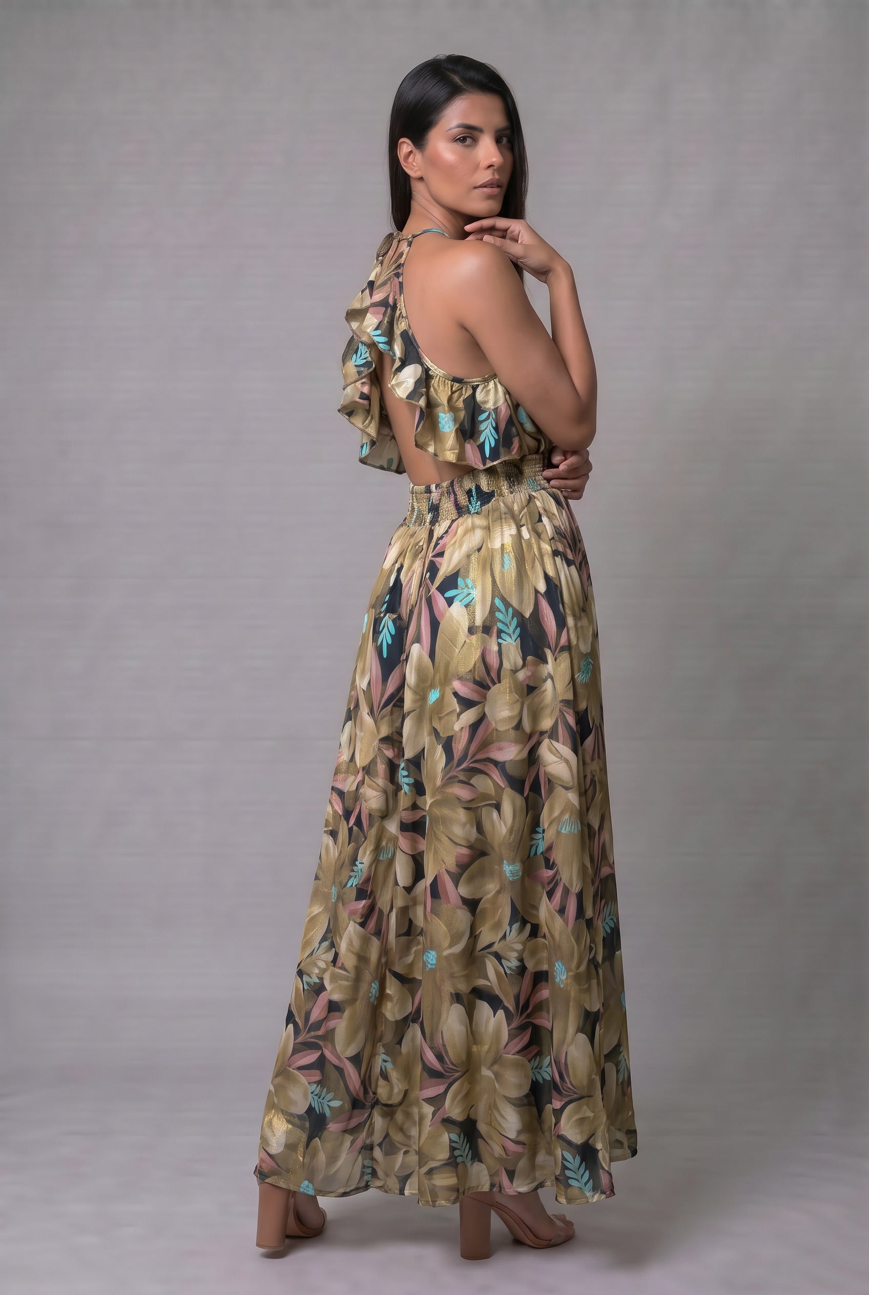Vestido Boho Bolero Dorado - Seleno Shop