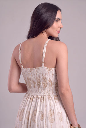 Vestido Boho Encaje Dorado - Seleno Shop