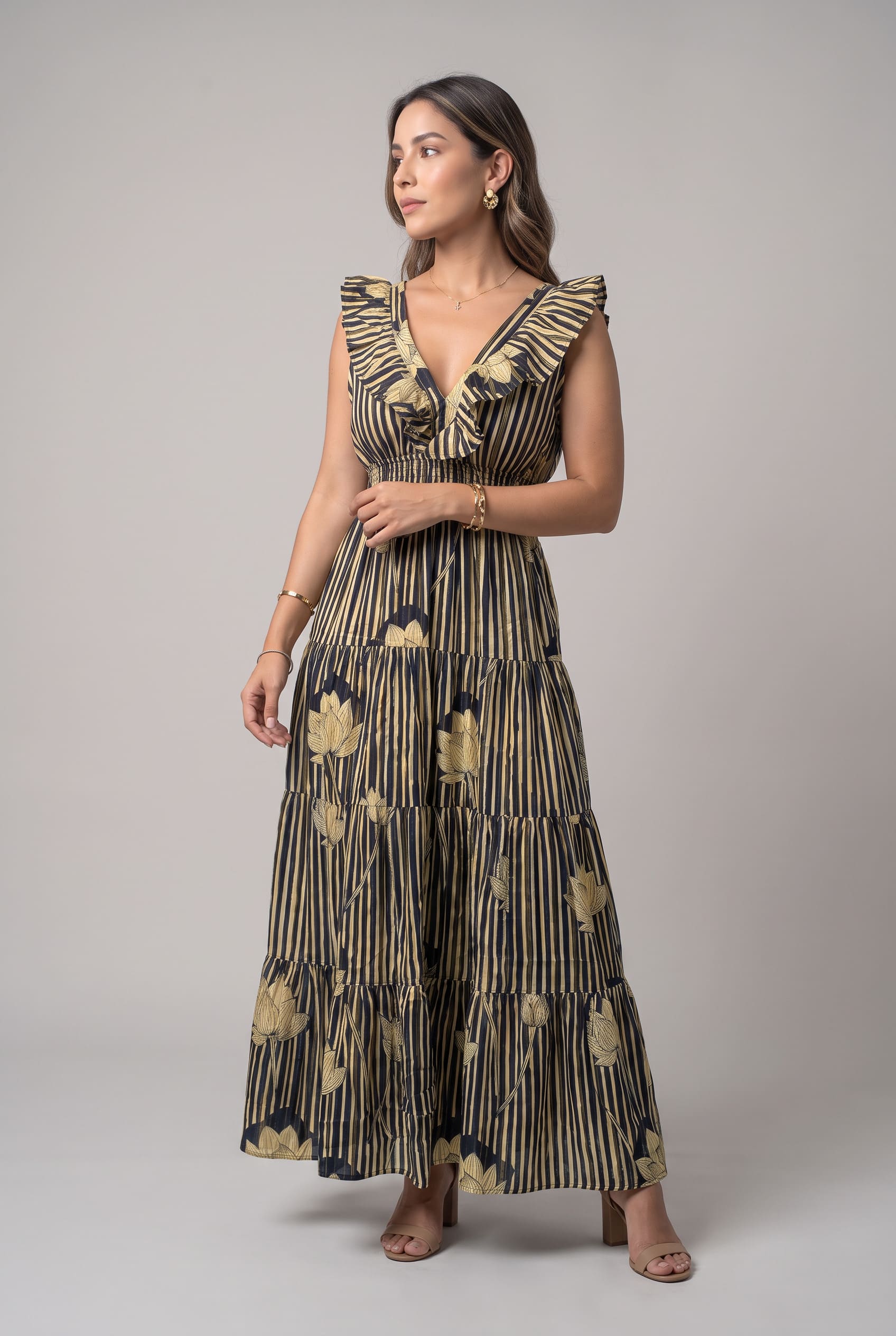 Vestido Boho Loto Dorado - Seleno Shop