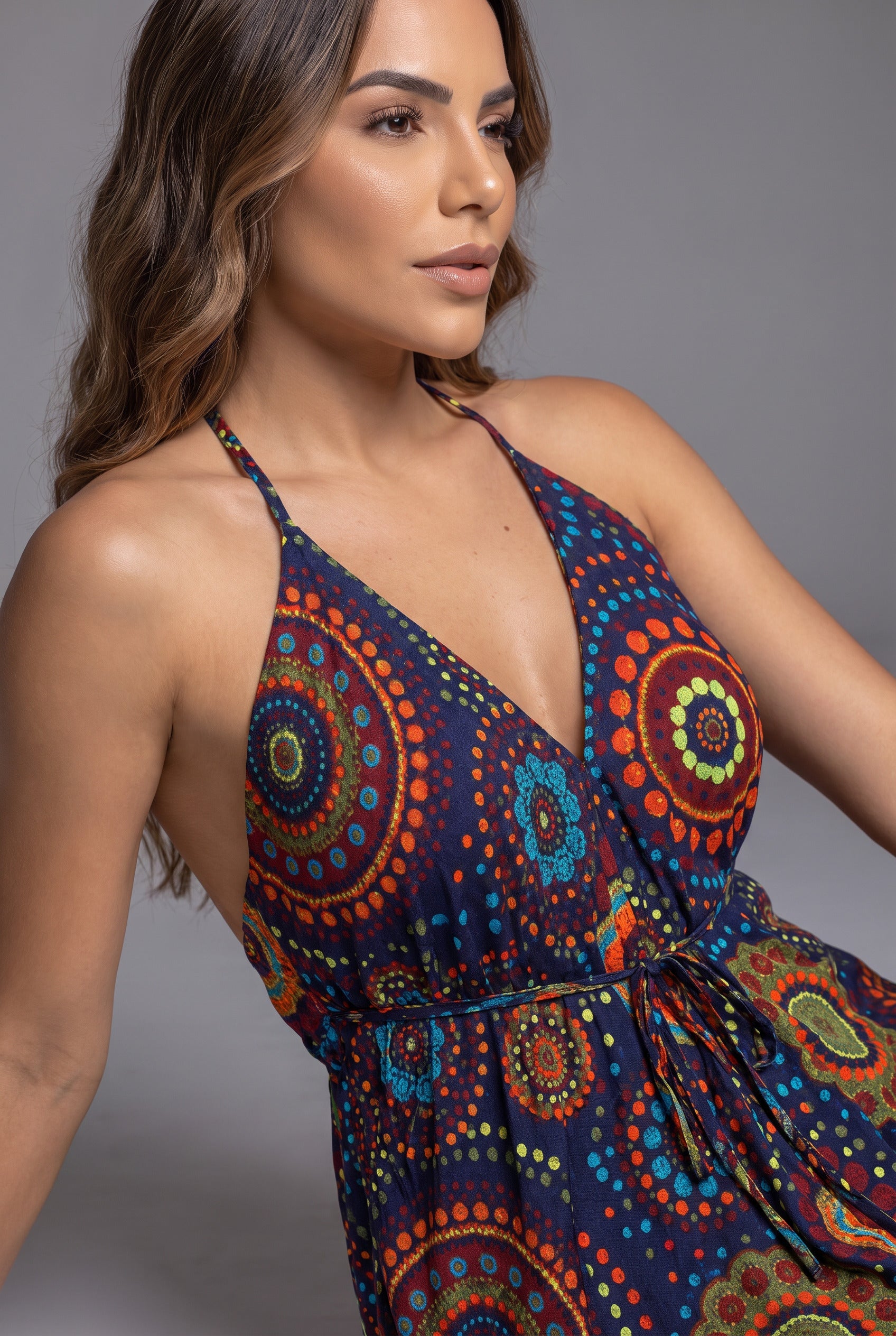 Vestido Boho Mandala Azul - Seleno Shop