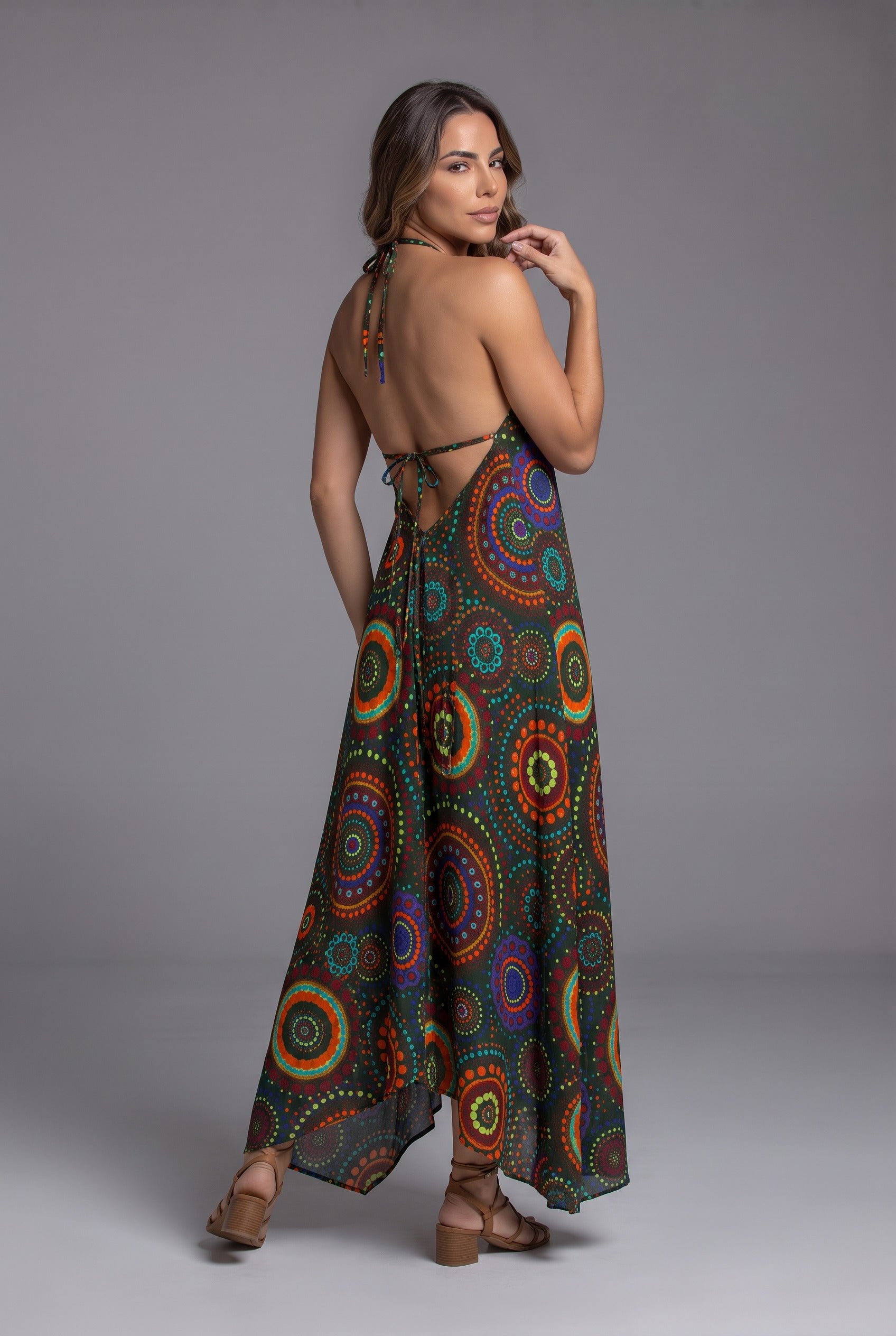 Vestido Boho Mandala Verde - Seleno Shop