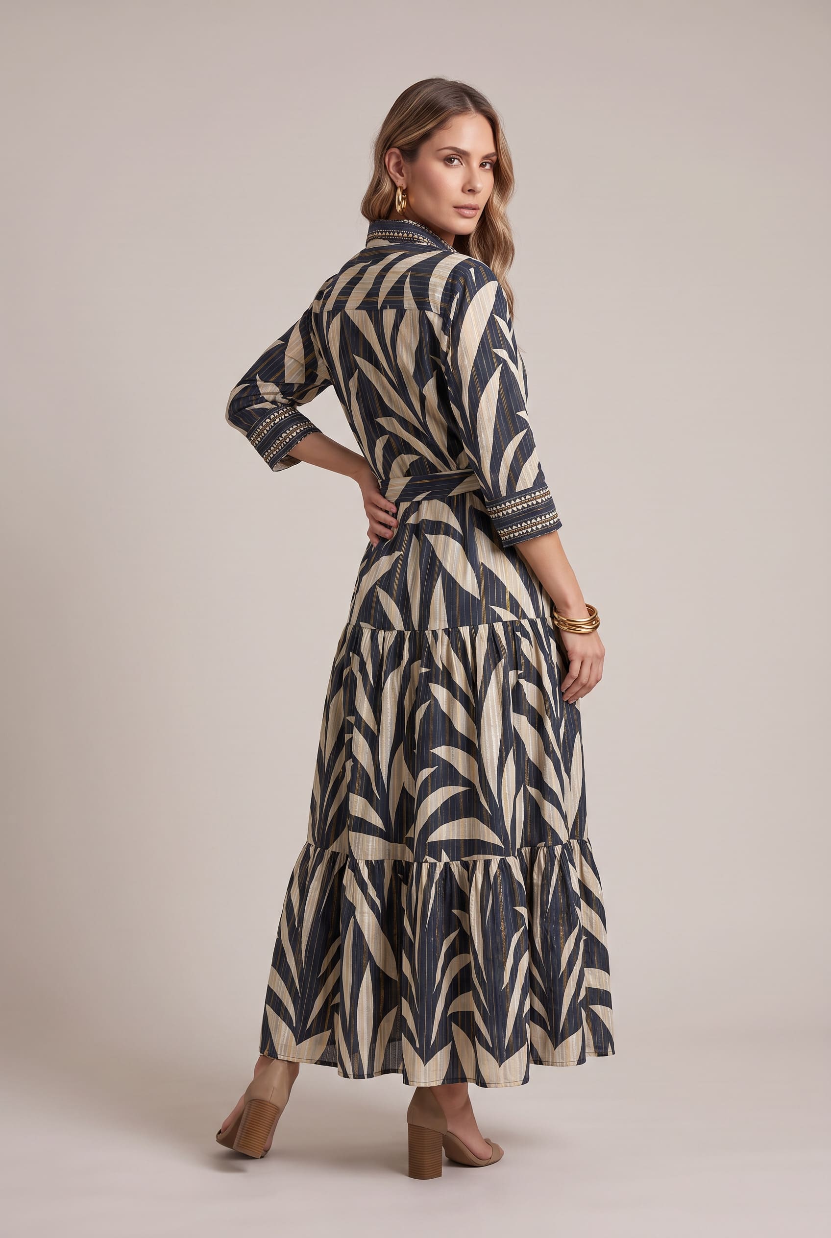 Vestido Camisero Grafito Botánico - Seleno Shop