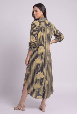 Vestido Camisero Loto Dorado - Seleno Shop