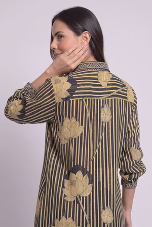 Vestido Camisero Loto Dorado - Seleno Shop