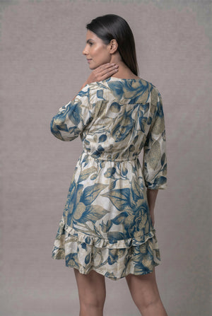 Vestido Corto Jardín Celeste - Seleno Shop