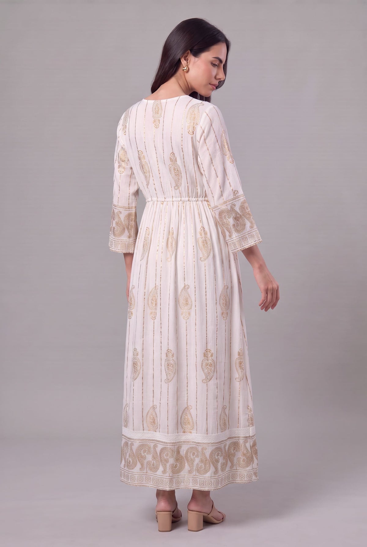 Vestido Kaftan Apliques Dorados - Seleno Shop