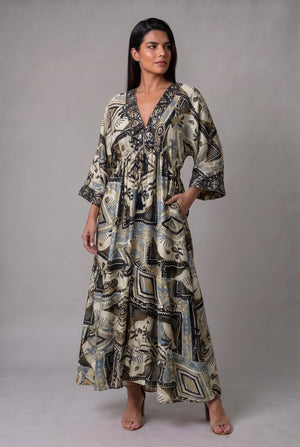Vestido Kaftán Arena Tribal - Seleno Shop