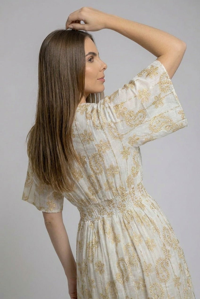 Vestido Kaftan Beige - Seleno Shop