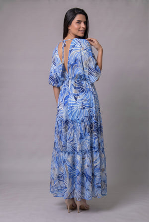 Vestido Kaftan Brisa Celeste - Seleno Shop