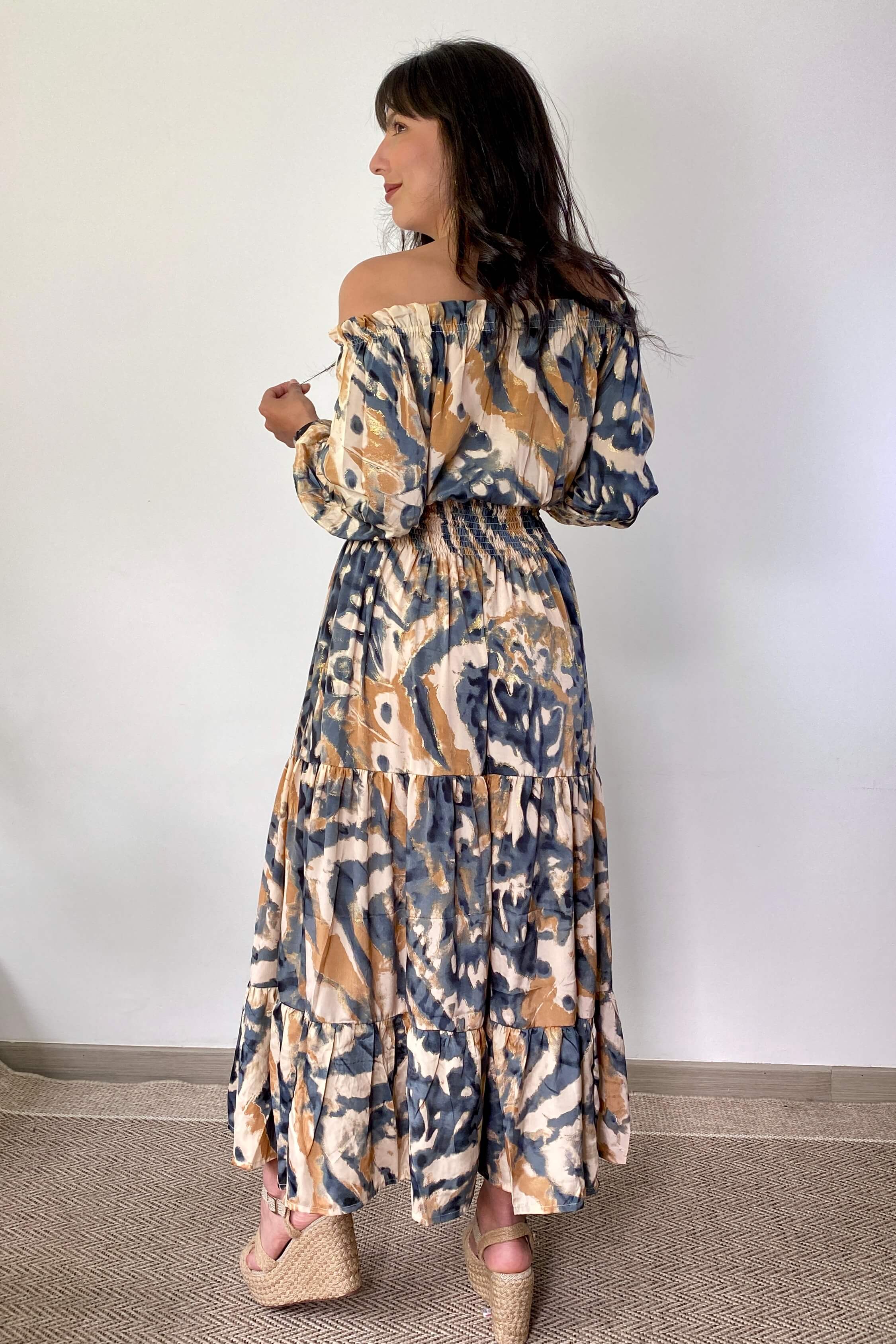 Vestido Kaftan Estampado Bohemio - Seleno Shop
