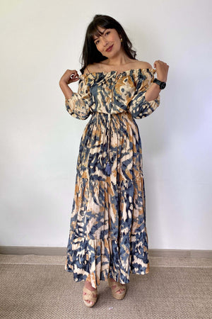 Vestido Kaftan Estampado Bohemio - Seleno Shop
