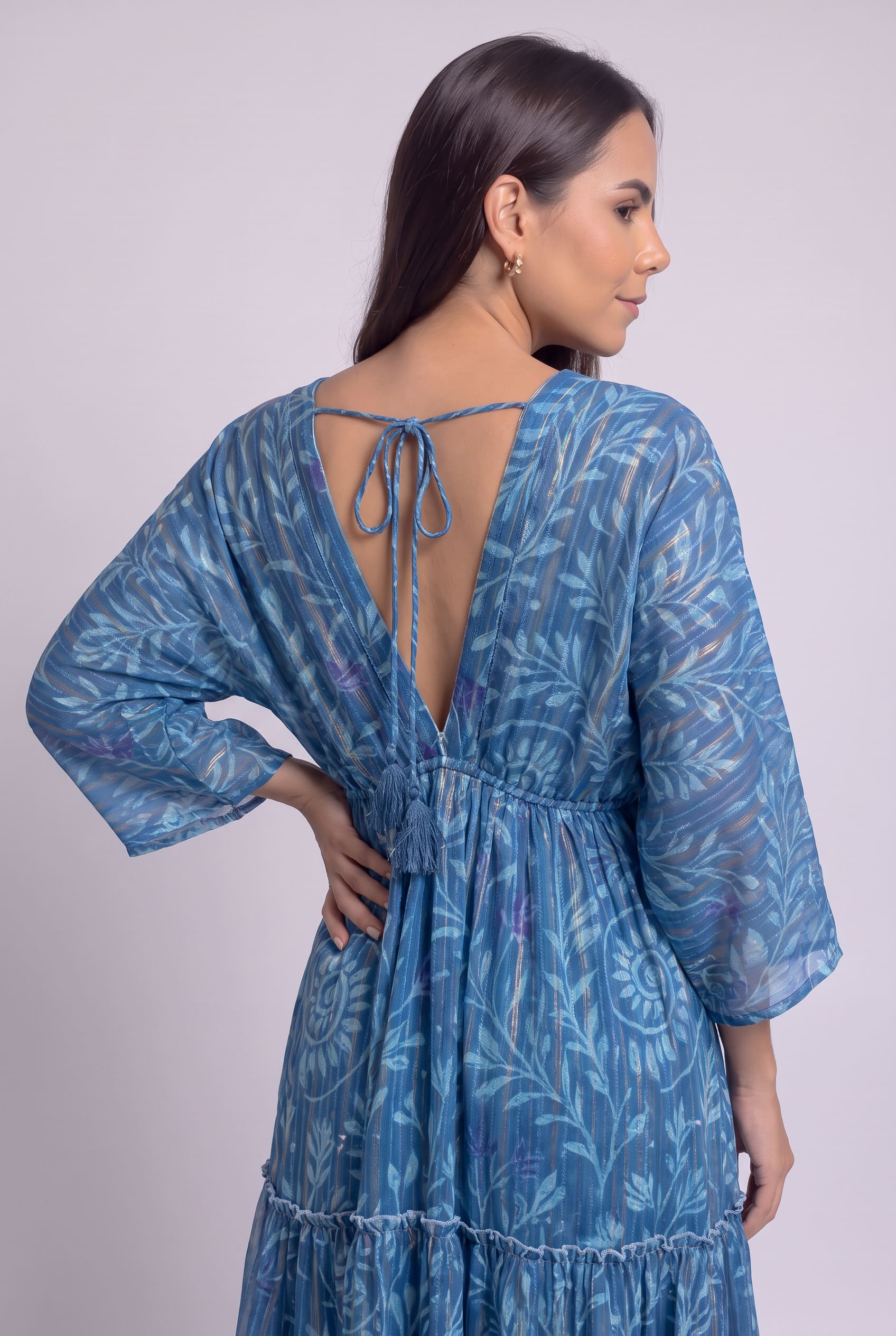 Vestido Kaftan Mar Profundo - Seleno Shop
