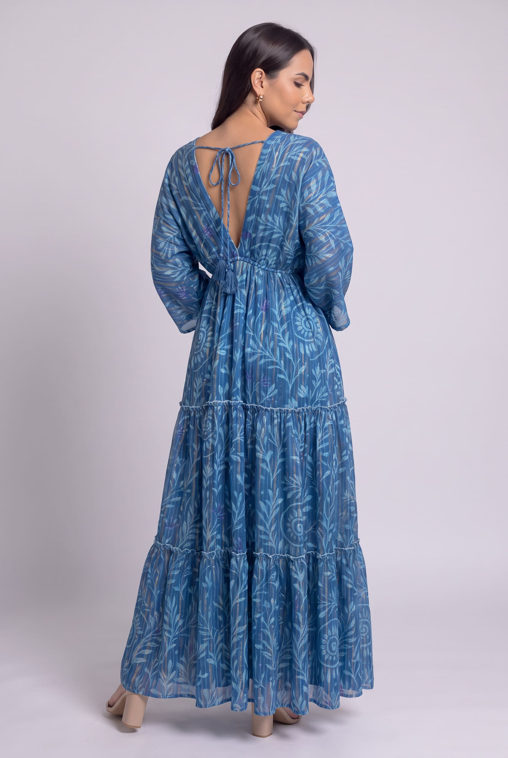 Vestido Kaftan Mar Profundo - Seleno Shop
