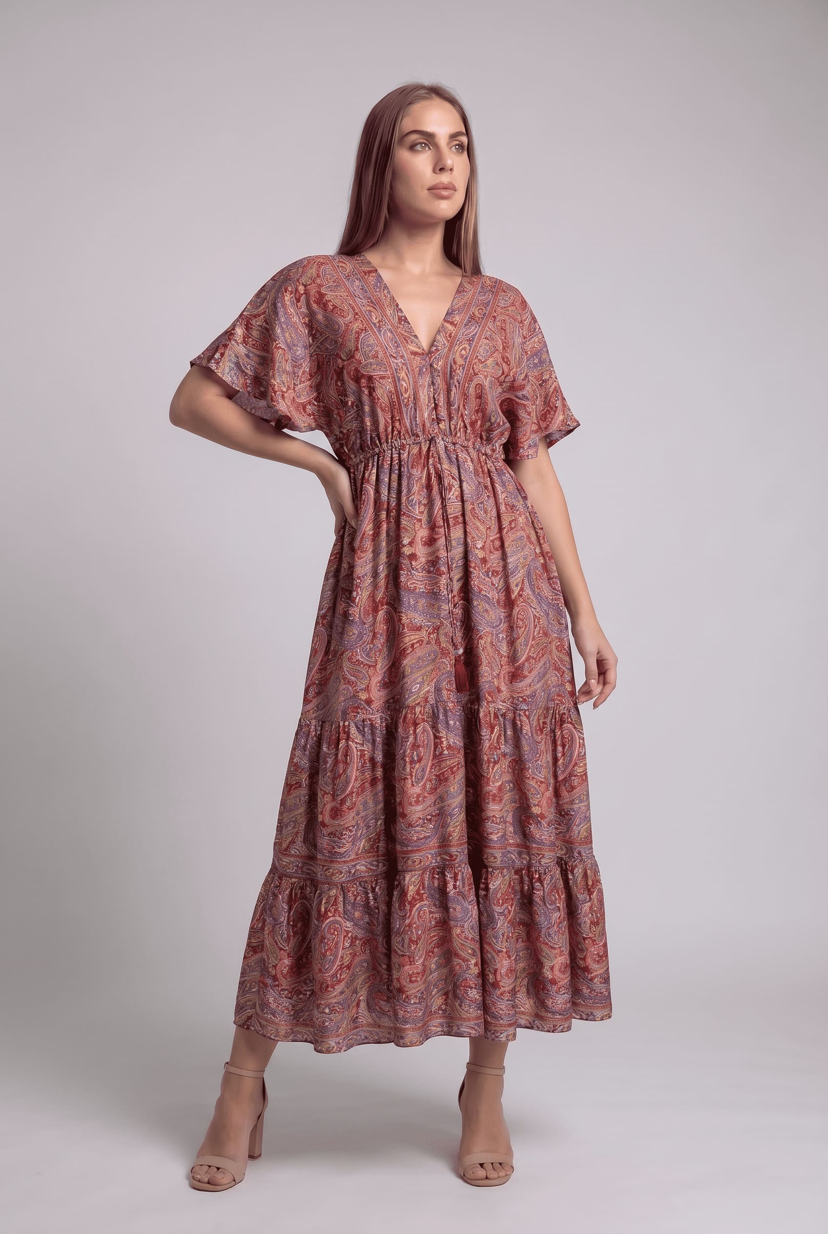 Vestido Kaftan Rojo - Seleno Shop