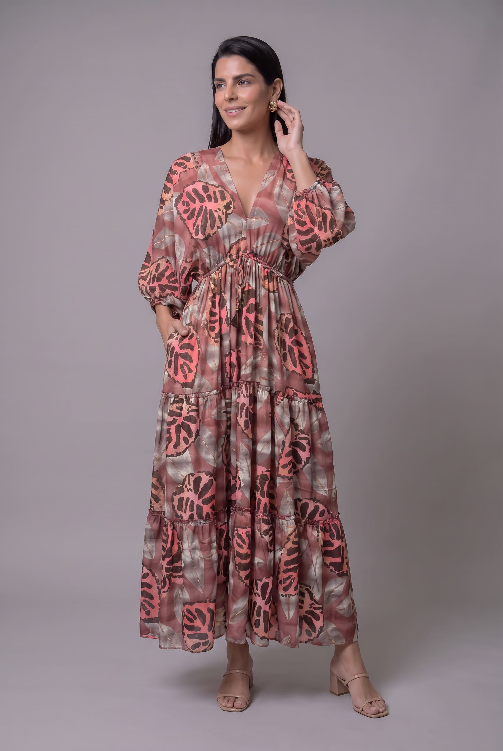 Vestido Kaftan Selva Rosa - Seleno Shop