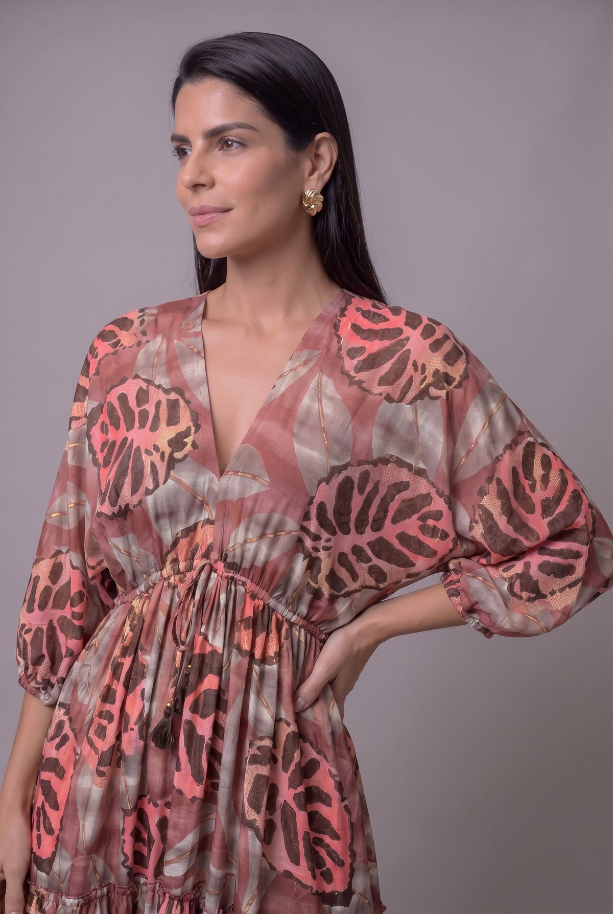 Vestido Kaftan Selva Rosa - Seleno Shop