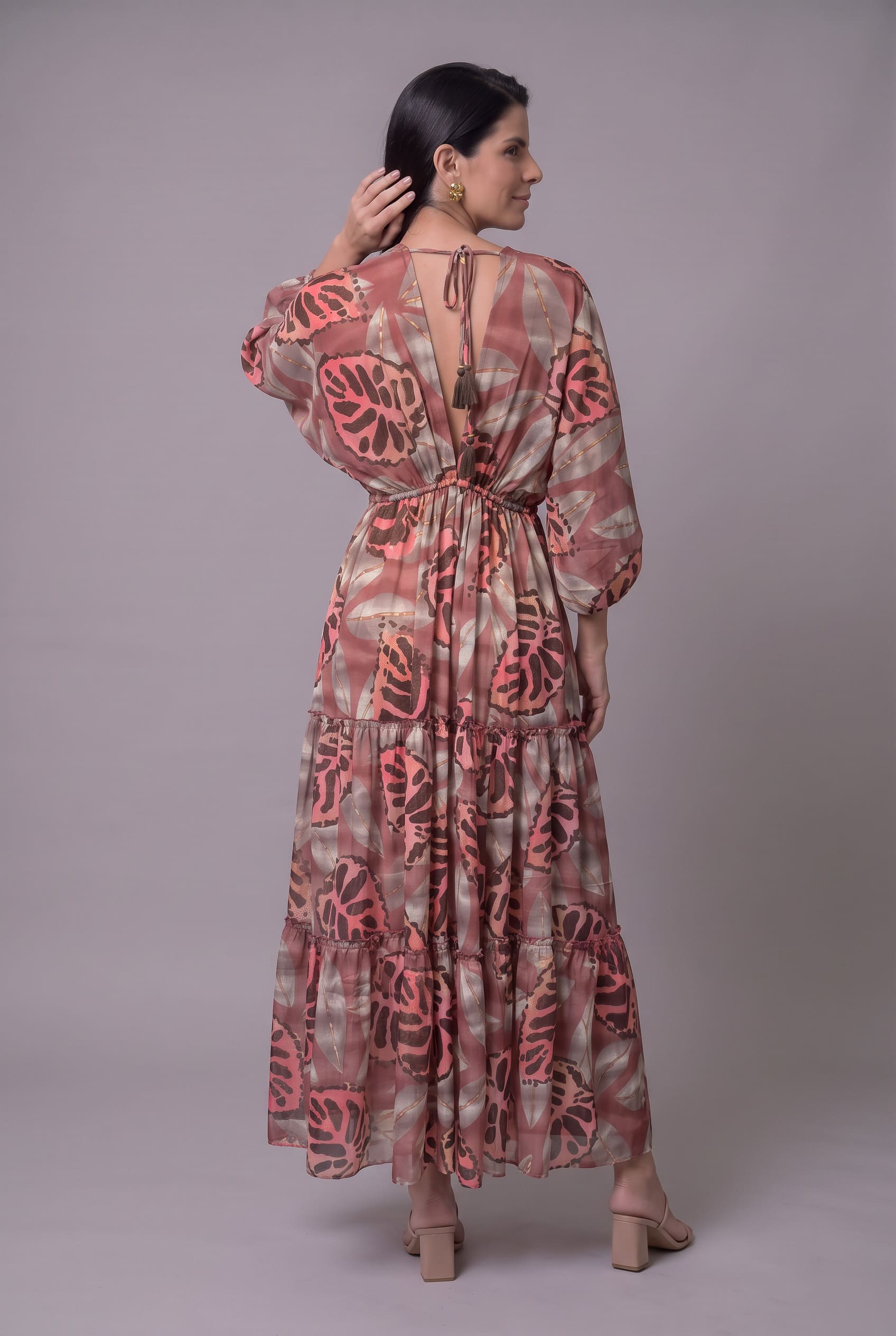 Vestido Kaftan Selva Rosa - Seleno Shop