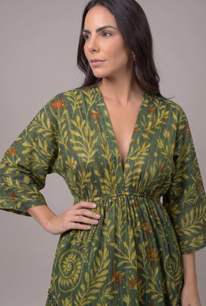 Vestido Kaftan Selva Verde - Seleno Shop