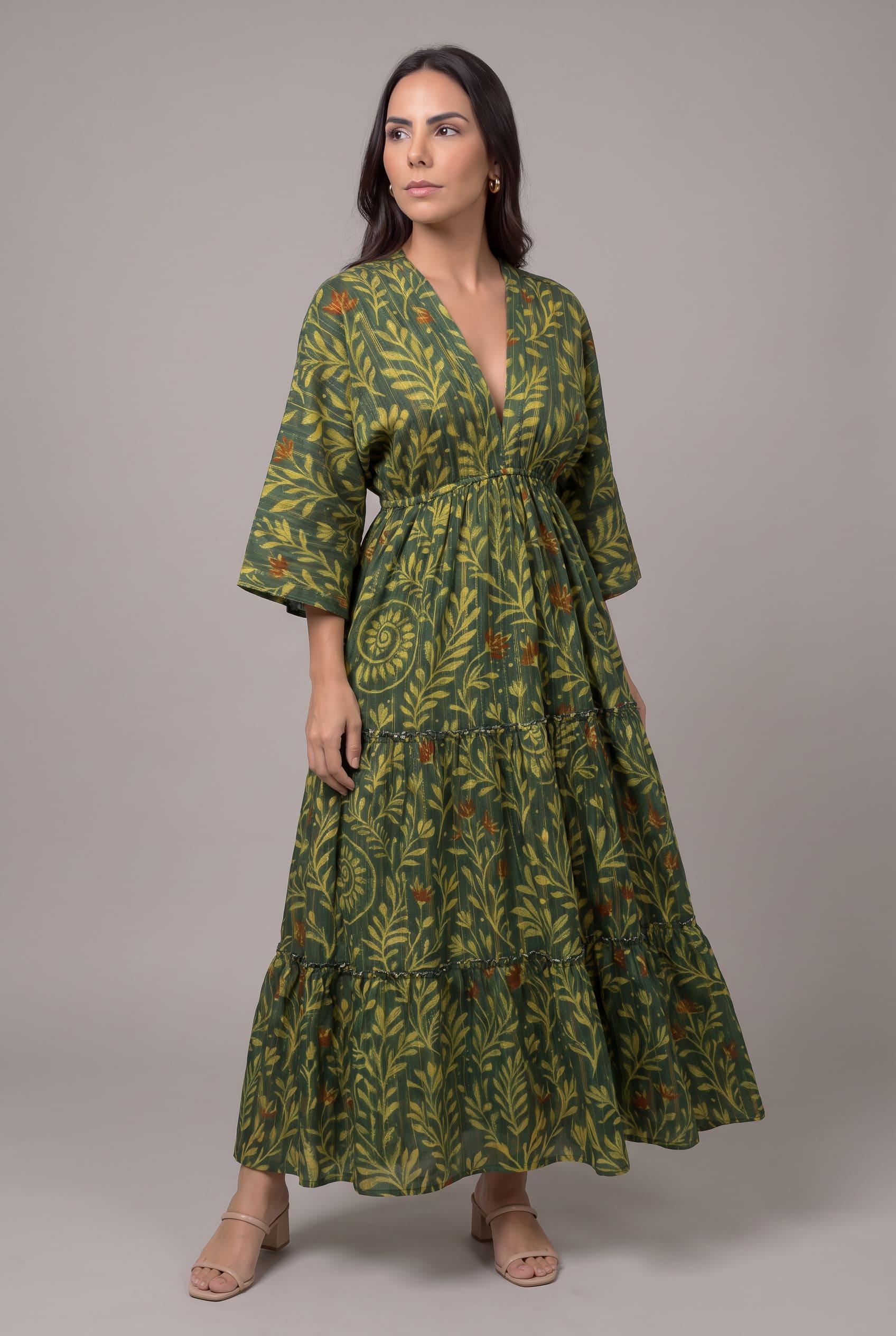 Vestido Kaftan Selva Verde - Seleno Shop