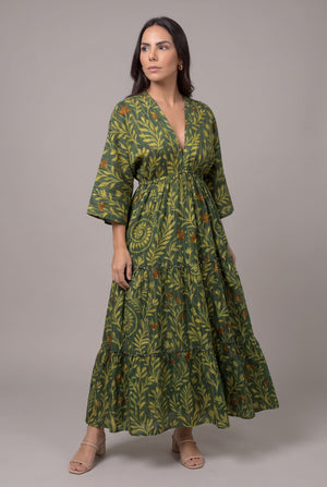 Vestido Kaftan Selva Verde - Seleno Shop