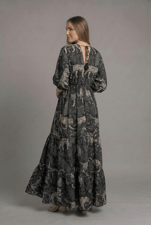 Vestido Kaftan Tigre Nocturno - Seleno Shop