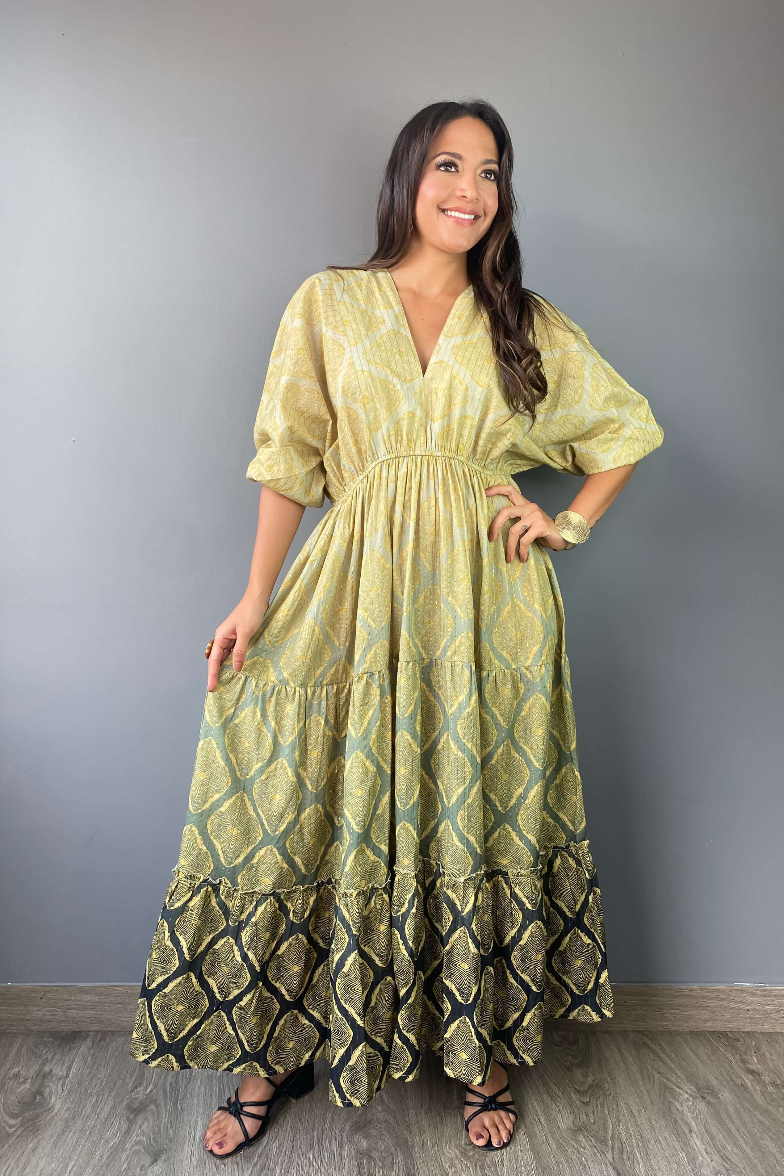 Vestido Kaftan Verde - Seleno Shop