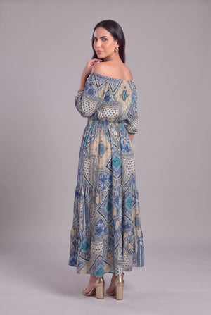 Vestido Mosaico Azul - Seleno Shop