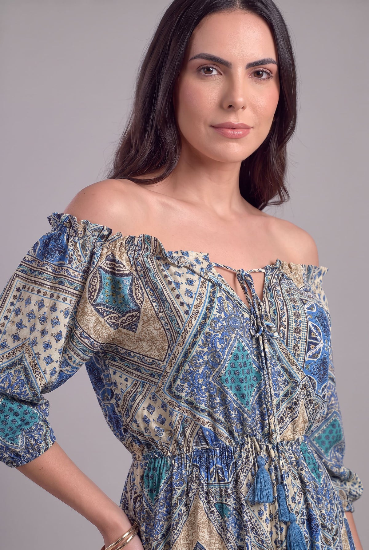 Vestido Mosaico Azul - Seleno Shop