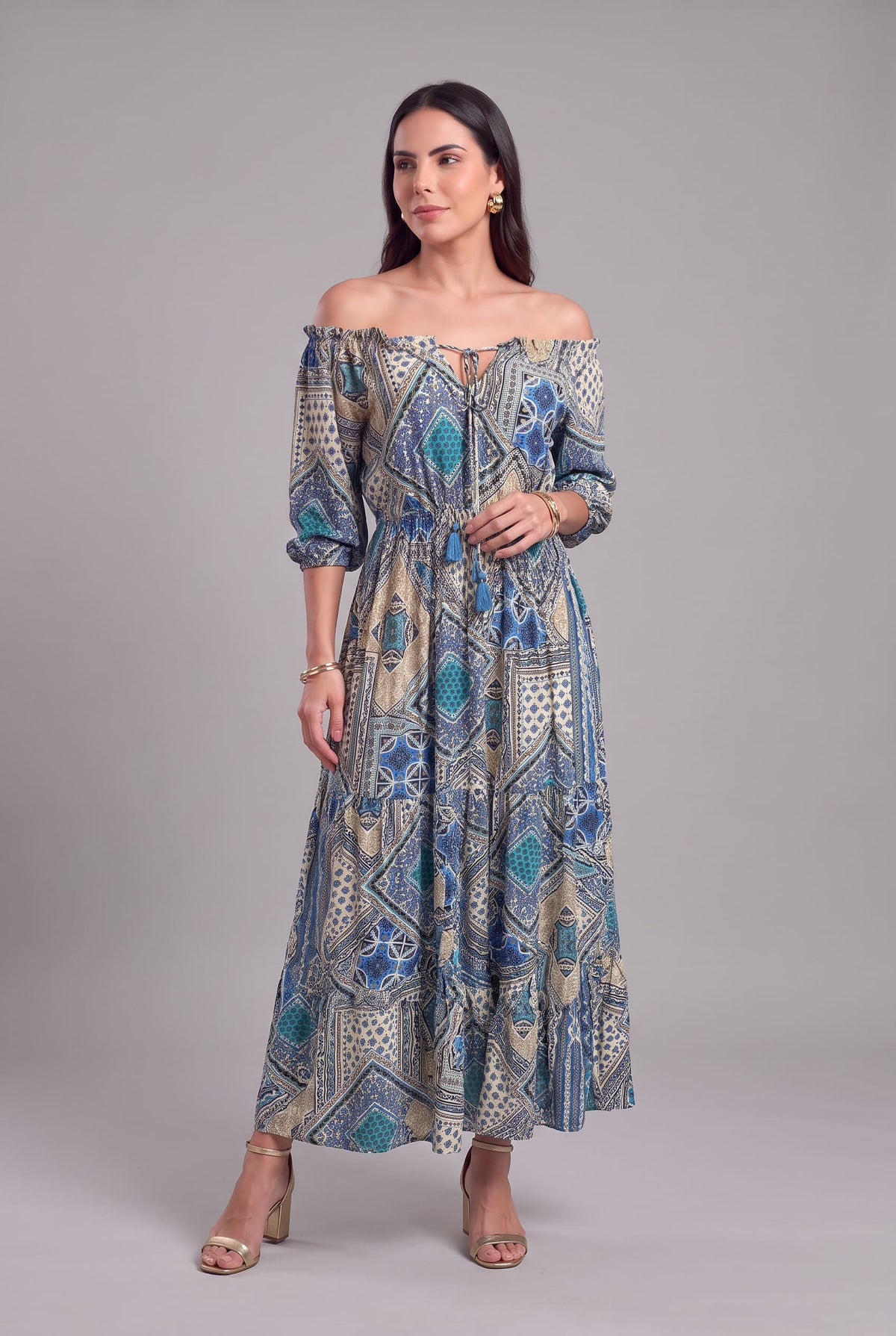 Vestido Mosaico Azul - Seleno Shop