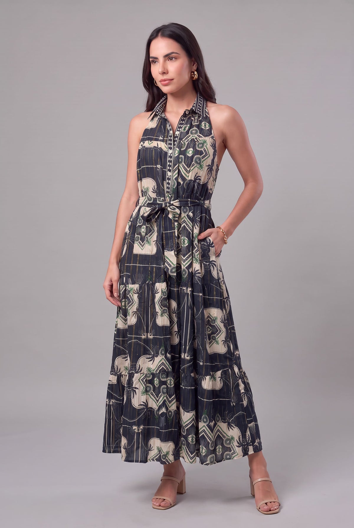 Vestido Mosaico Noche Tropical - Seleno Shop