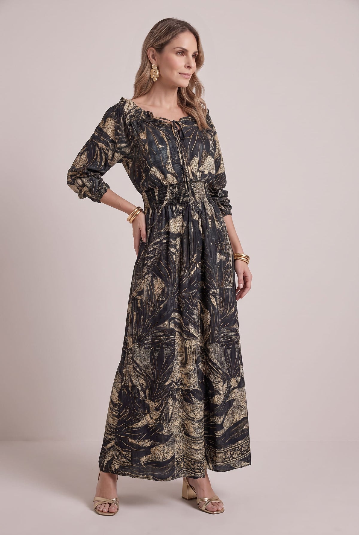 Vestido Noche Dorada - Seleno Shop